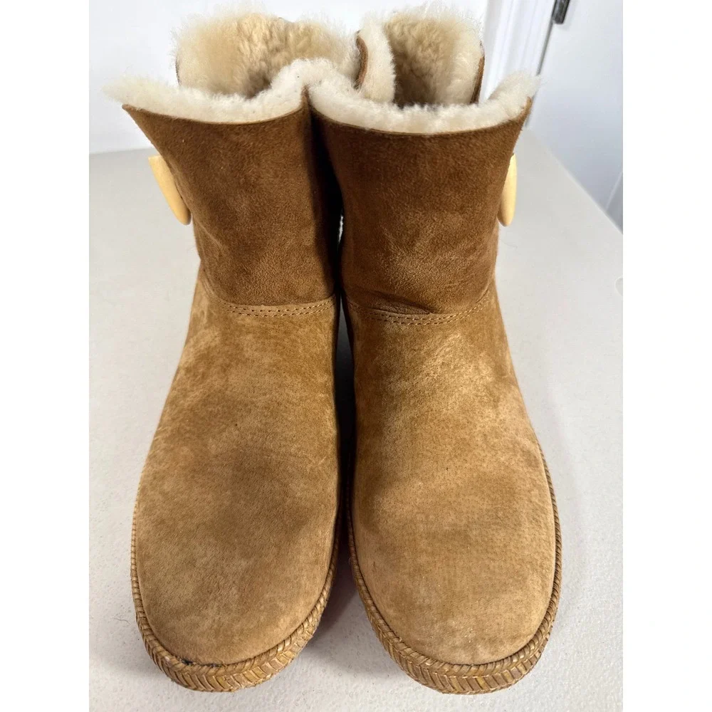 UGG Australia Isadora Chestnut Suede Shearling Toggle Boots 1007755 Womens 9